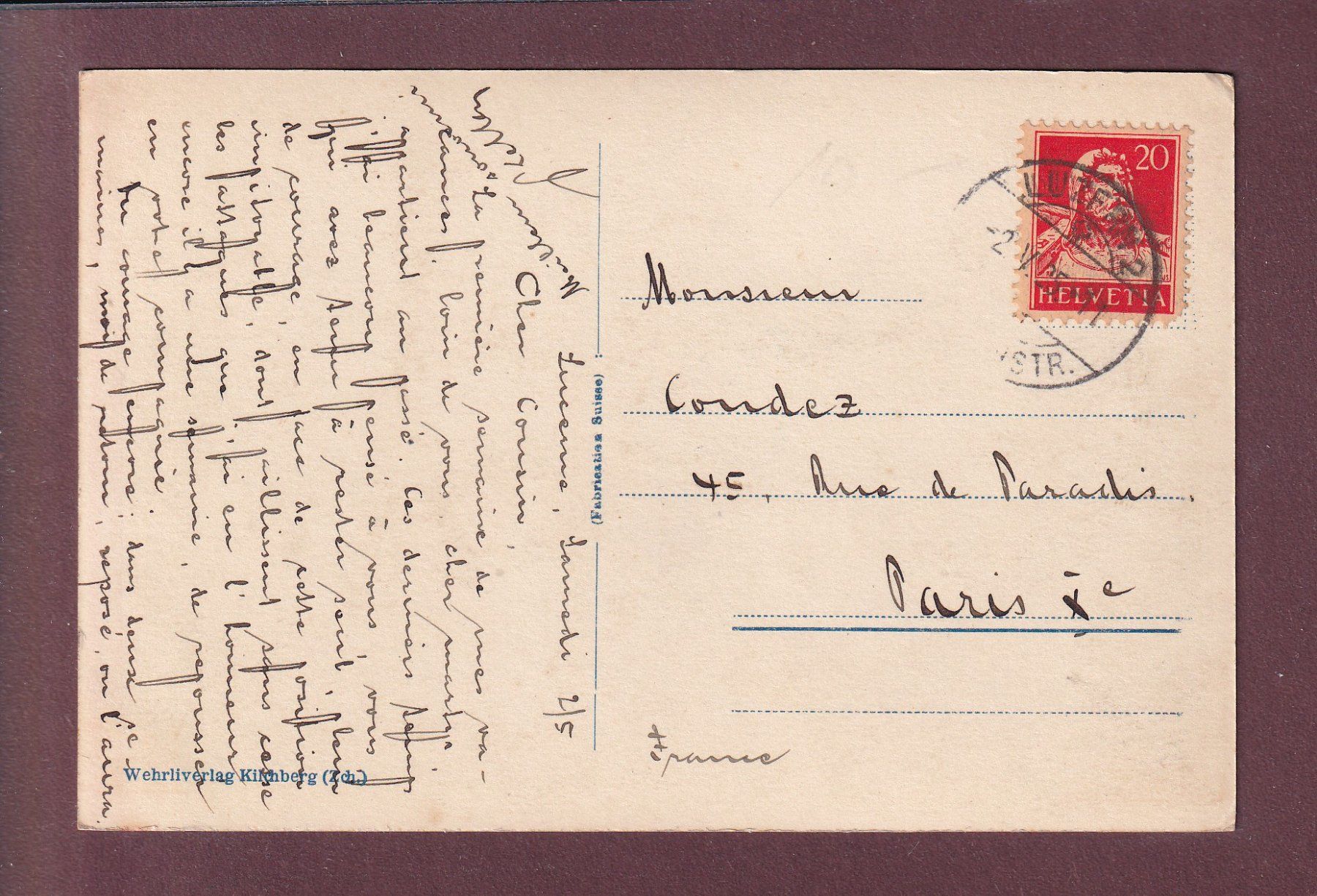 Cartes postales: LUZERN - Bahnhof - Schiffe - 1925 – D'occasion à Pully par nicecards 1