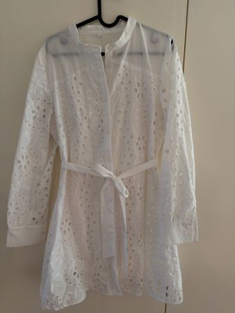 White Broderie Anglaise Dress Size M Used