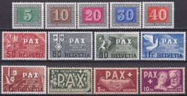 1945, Nr.262-274, PAX-Serie postfrisch **, Kat: 500.-