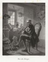 Lithographie 1863 - Der alte Geiger