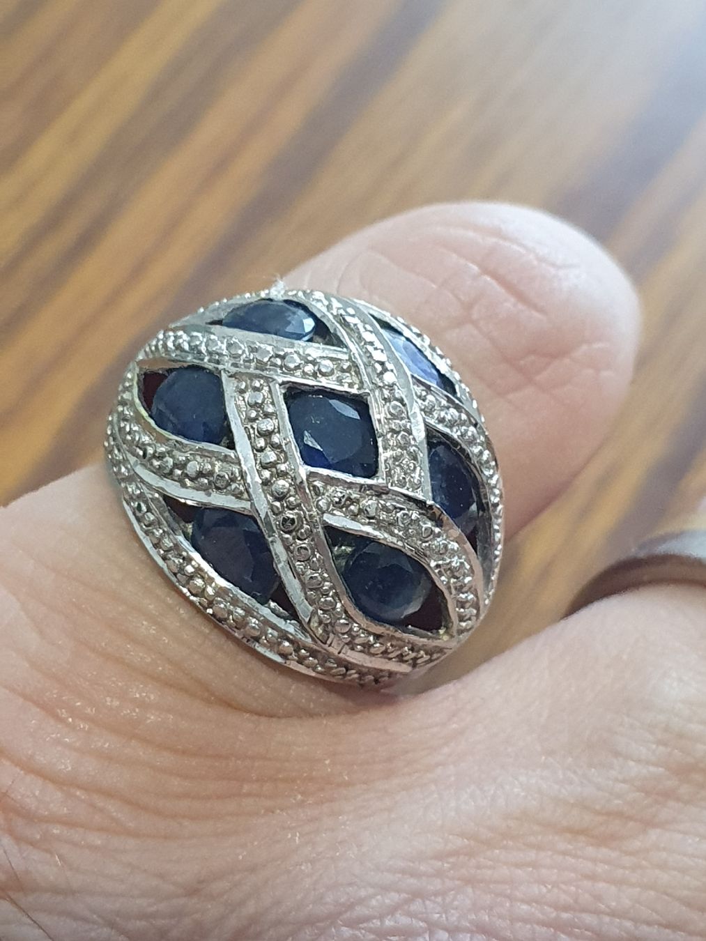 Ringe: Ansprechender Saphir Ring in 925er Silber Montur – Gebraucht aus Wohlen AG von palmsprings 2