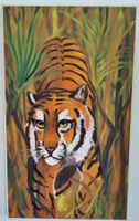Gemälde Tiger im Dschungel Acryl auf Leinwand, J.A. Ulmann