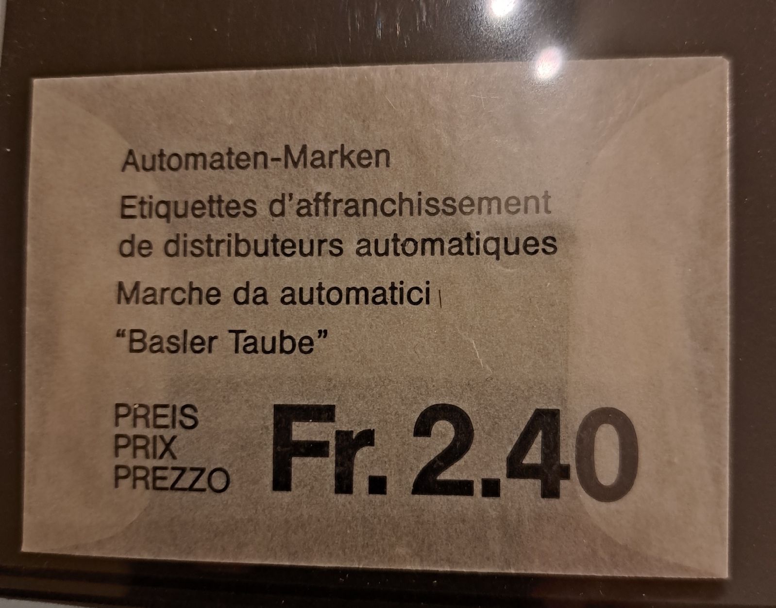 Tutti i francobolli: Automatenmarke Schweiz 1995 / "Basler Taube" – Nuovo e nell'imballaggio originale da Bellikon venduto da cebas23 3