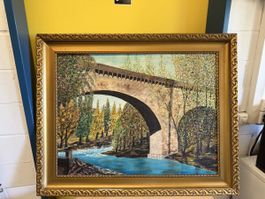 Gemälde "Ponte" von G. Goldoni 1963 Öl auf Leinwand 90x73cm.