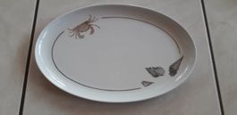 Kahla Porzellan Teller, Oval, handbemalt