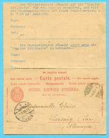 Doppel-Antwort-Pk von Genève nach Leisnig 1902