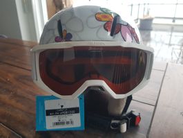 MÄDCHEN ALPINA SKIHELM & SKIBRILLE / TOP ZUSTAND