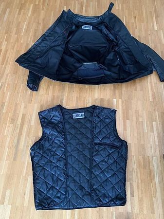 Veste de moto en cuir + gilet matelassé - Taille M/L!