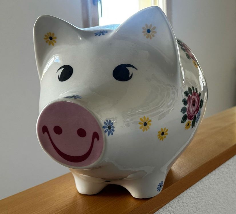Piggy Bank Münzen Geld sparen Thema einfach Vektorbild