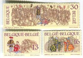 Briefmarken "Herzog Johann Ohnefurcht". Belgien.