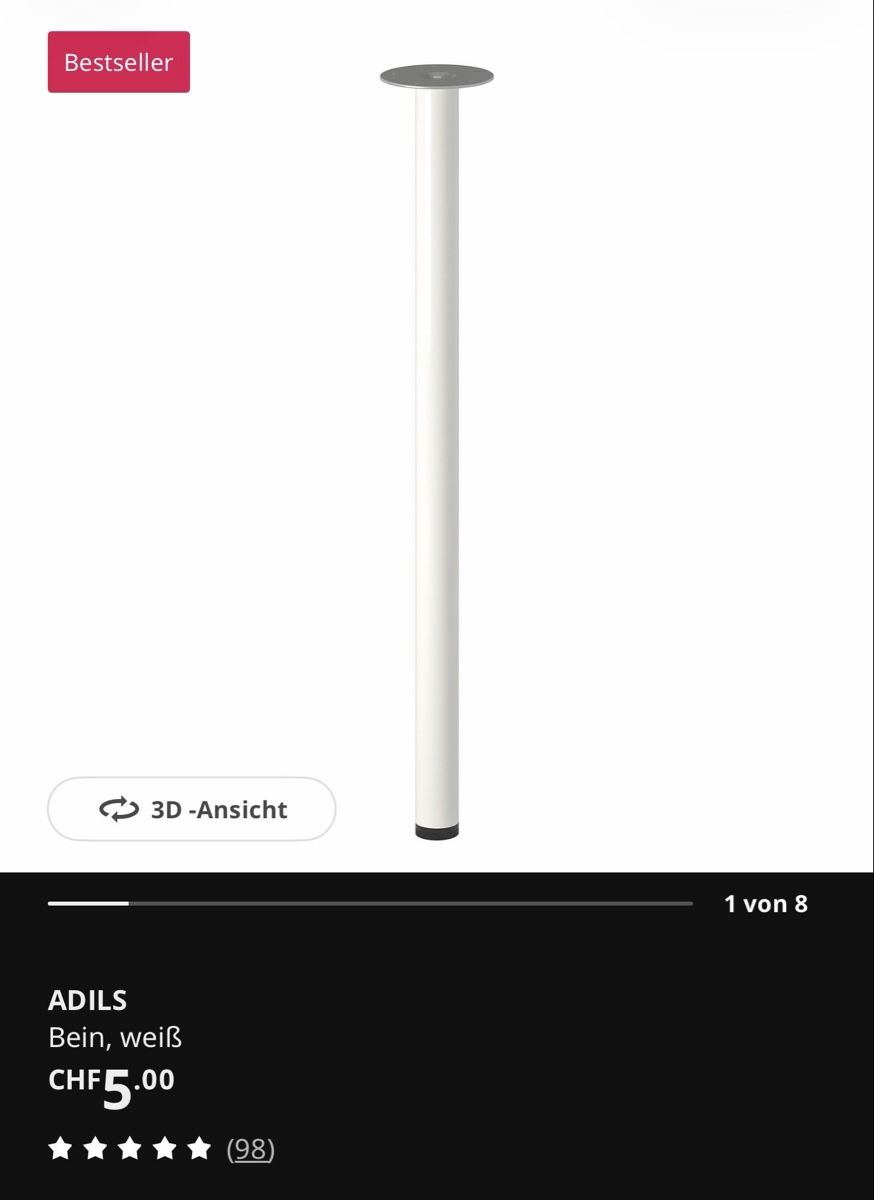 Ikea Bureaux: Ikea Tischplatte mit 4 Beinen – D'occasion à Schlieren par and_55j2 2