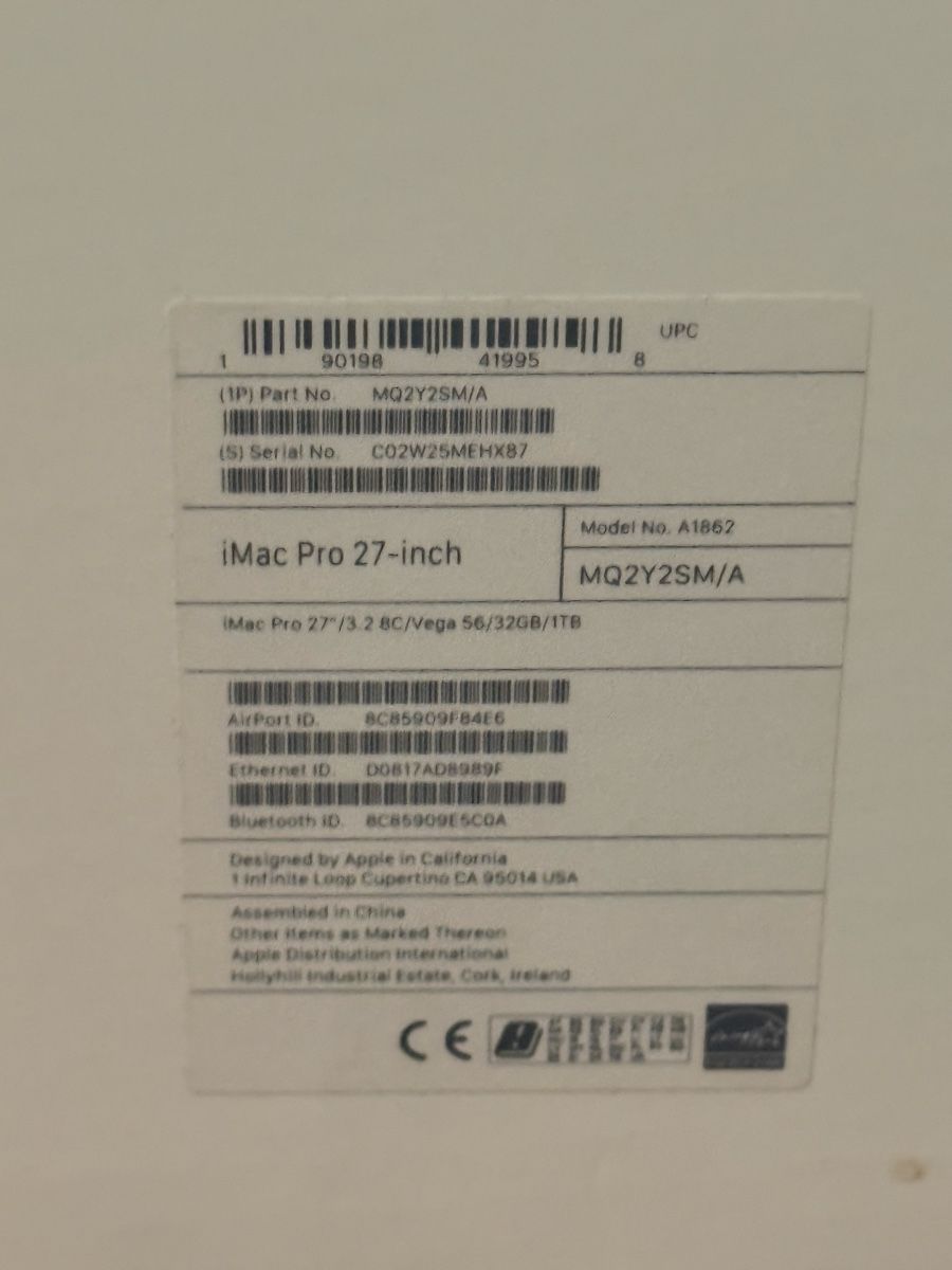Apple PCs: Apple iMac Pro 27 inch Retina 5k, 32GB, 1 TB SSD – Gebraucht aus Pfäffikon SZ von NicMarKom 2