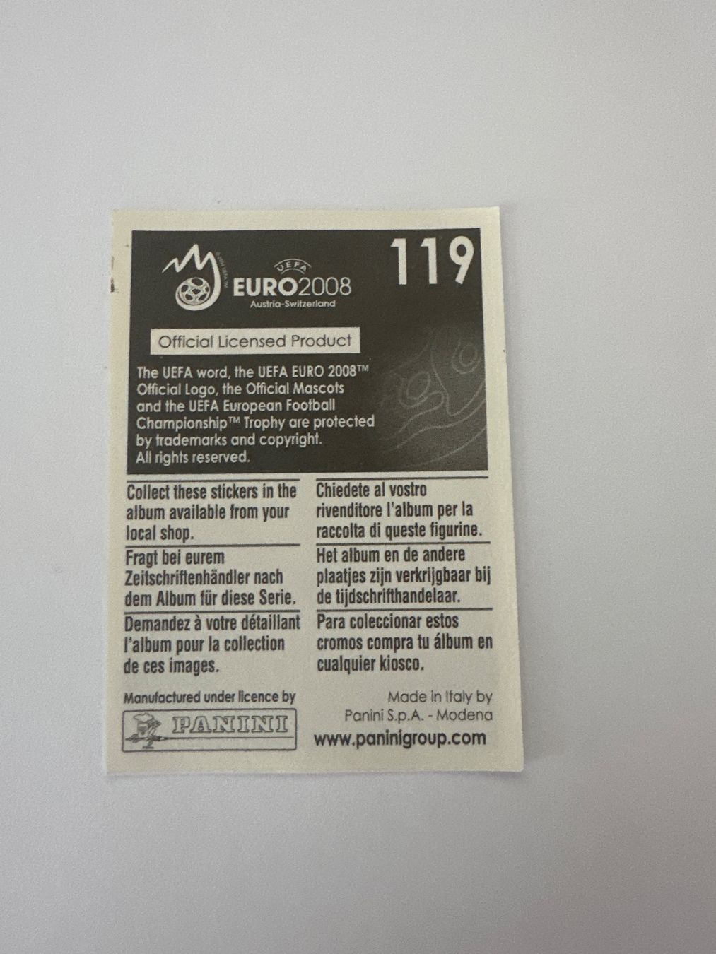 Panini Cartes à collectionner: Panini UEFA EM 2008 Sticker - Nr. 119 – D'occasion à Sulz AG par DealWerk 1