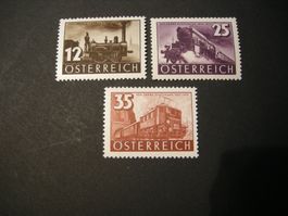 1937 ÖSTERREICH MiNr 646/48, EISENBAHN SATZ, Postfrisch/**