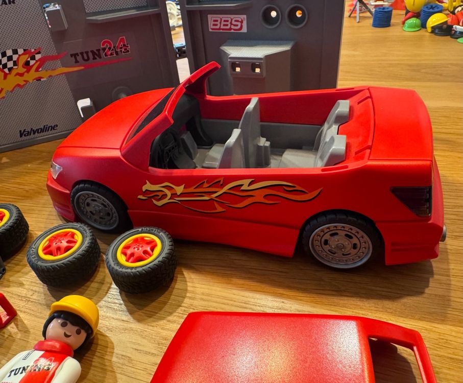PLAYMOBIL VOITURE TUNING/COURSE Stand Accessoires Mécanique EUR 18,99
