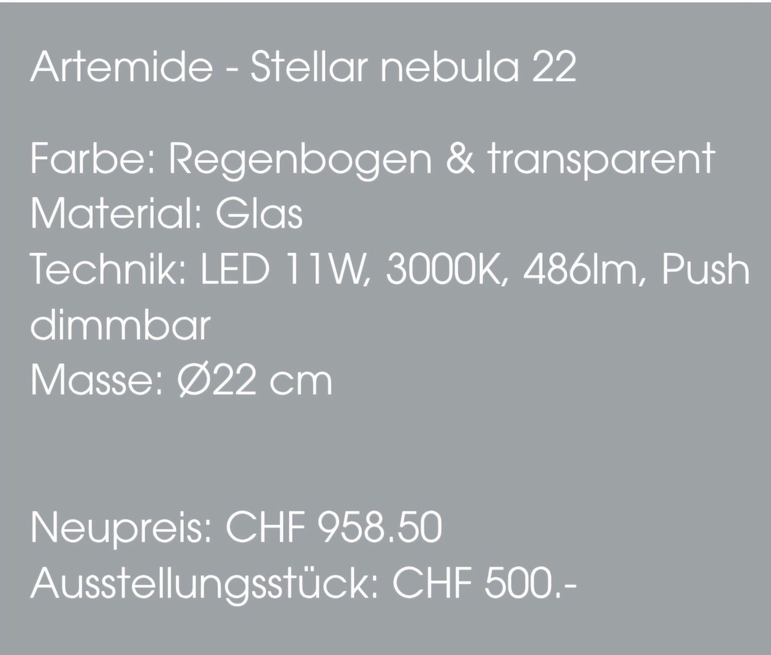 Artemide Lampadari & plafoniere: Pendelleuchte Stellar nebula 22 von Artemide – Nuovo (secondo la descrizione) da Binningen venduto da Masc61 1