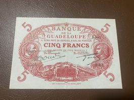 5 Francs 1874 Guadeloupe Rarität