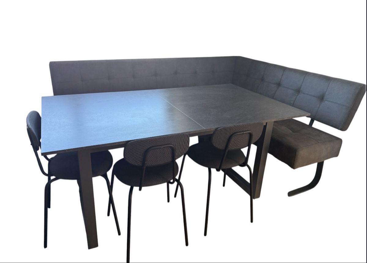 Set di tavolo e panche: Modern Dining Set:Corner Bench, extendableTable and 3 Chairs – Nuovo (secondo la descrizione) da Aesch BL venduto da 133_kiky 1