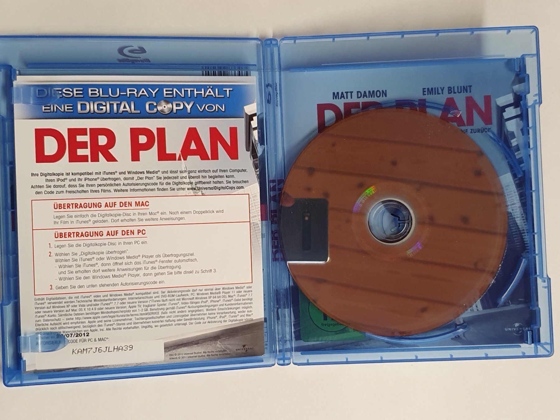Tutti i DVDs: Der Plan BluRay mit Matt Damon – Usato da Oberdorf BL venduto da BaldenEagle 2