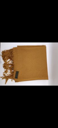 écharpe  en 100% Cachemire moutarde avec franges neuf