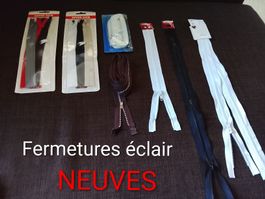 fermetures éclair neuves