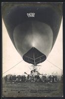 Foto-AK Zeppelin Patrie vor dem Abflug a