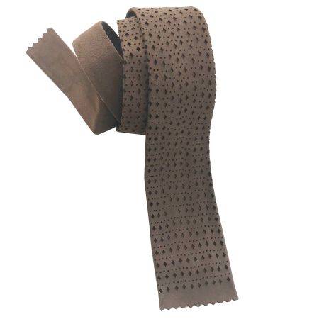 Kravatte Krawatte Wildleder perforiert braun VINTAGE 1970s