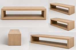Meuble TV design Paul Yanacopoulos - bois clair - 200 cm