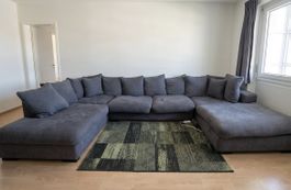 Canapé d'angle gris anthracite en U