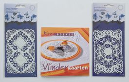2 Präge-Schmetterlings-Schablonen, 1 Büchlein