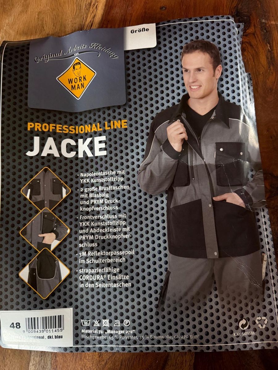 Giacche: WORKMAN Professional Line Jacke grau Grösse 48 NEU – Nuovo e nell'imballaggio originale da Schinznach-Dorf venduto da Ladjie-Aa 1