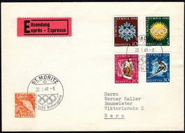 1948_SBK W25w - W28w (Satzbrief +); Olymp. Winterspiele