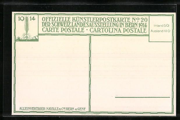 Cartoline postali: Bern, Schweiz. Landesausstellung 1914, E – Usato da Berlin venduto da bartko-reher 1