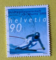 Nr.1068 GESTEMPELT Skirennfahrer 2002  Siehe Original Fotos.