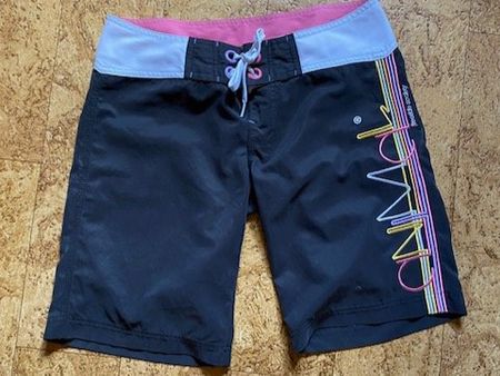 Badehose schwarz Grösse S mit Logo Aufdruck Damen