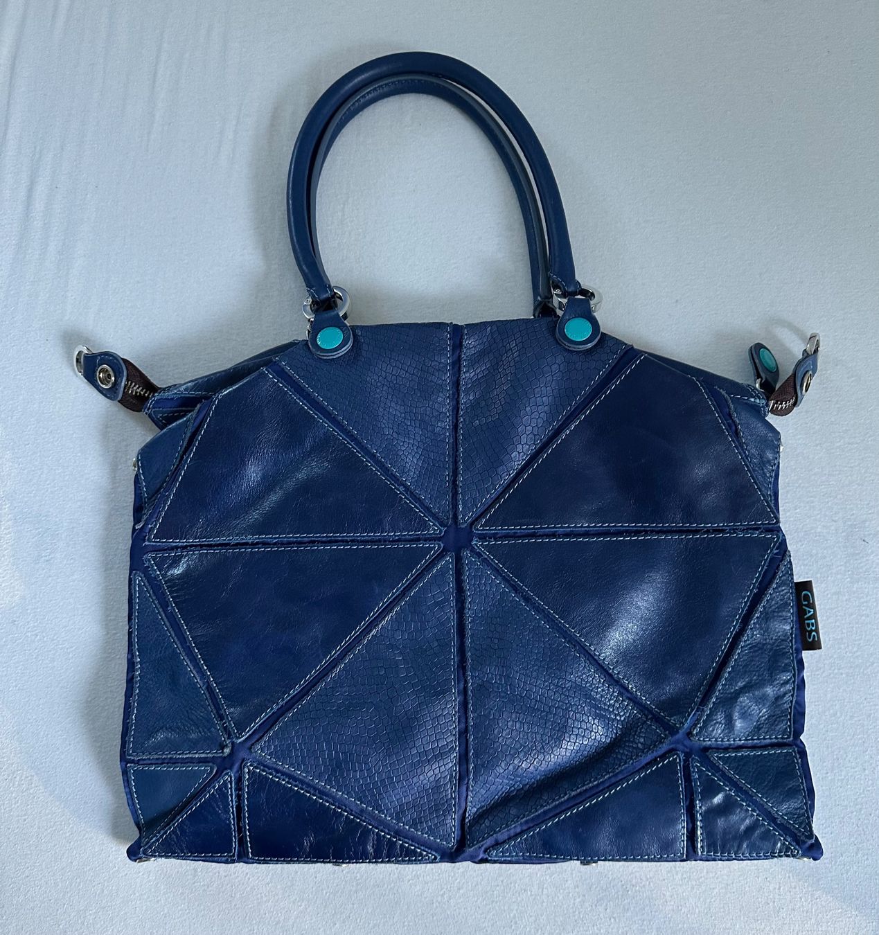Gabs Borse da donna: Gabs Ledertasche gemustert - Dunkelblau, Top Zustand – Usato da Schaffhausen venduto da Guckyy 2
