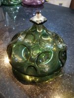 Grüne Glas Öllampe Retro Vintage Handgemacht