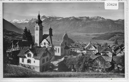 Rieden SG - Dorfpartie mit Kirche