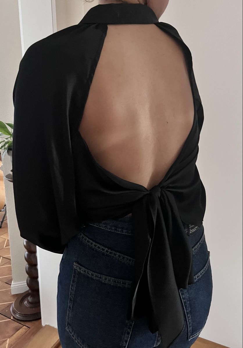 Asos Camicette: ASOS Schwarze Satinbluse mit Schleife Gr. 38 – Usato da Zürich venduto da lexi_alex 6