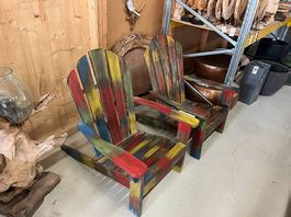 Holzsessel  Beach Chair Farbig Unikat