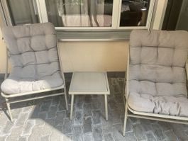Outdoorset (Sessel & kleiner Tisch)