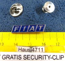 FIAT AUTO LOGO KLEIN 25mm GEPRÄGT PIN MIT SECURITY-CLIP OLDI