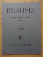 Johannes Brahms: Zwei Rhapsodien Opus 79 Klaviernoten