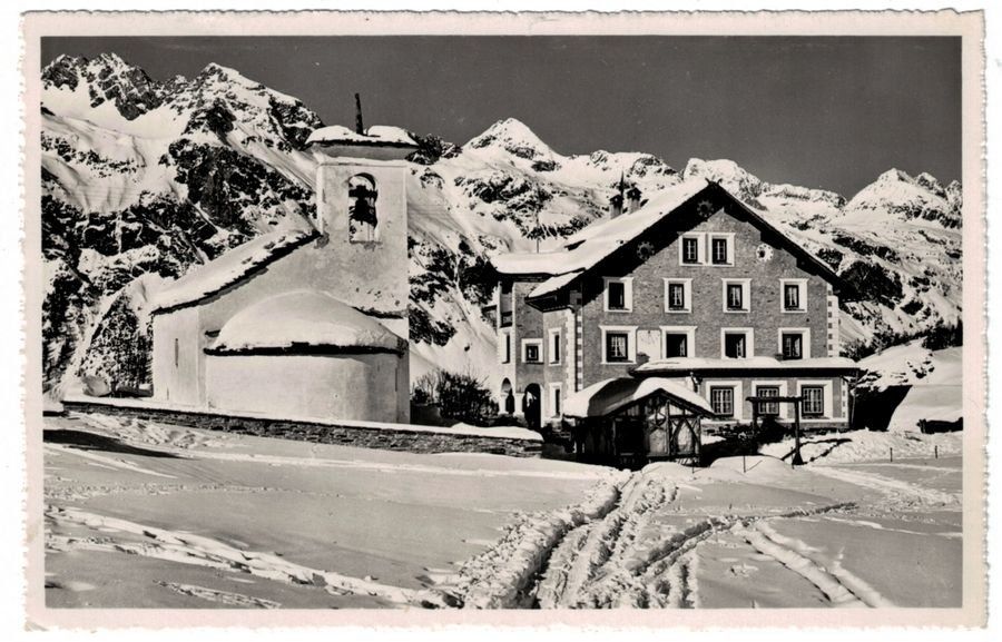 Ansichtskarten: Fex, Hotel Sonne, gelaufen 1955 – Gebraucht aus Frauenfeld von POML