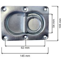 HP Autozubehör Versenkter Zurr-Ring (L x B x H) 145 x 15