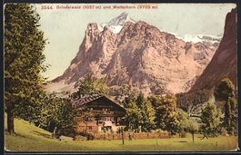 Grindelwald, Bauernhaus mit Wetterhorn