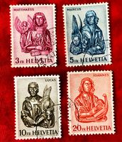 Evangelisten gestempel Nr.381/ 382/ 383/ 384   