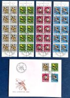 1968 Pro Juventute Vögel / FDC + 10er Block Serie ET