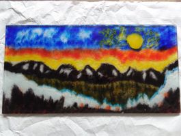 Glasplatte Kunst, L 46cm/B 25cm