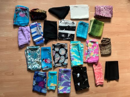 20+ Different Foulards Schal Scarfs many Silk Seide